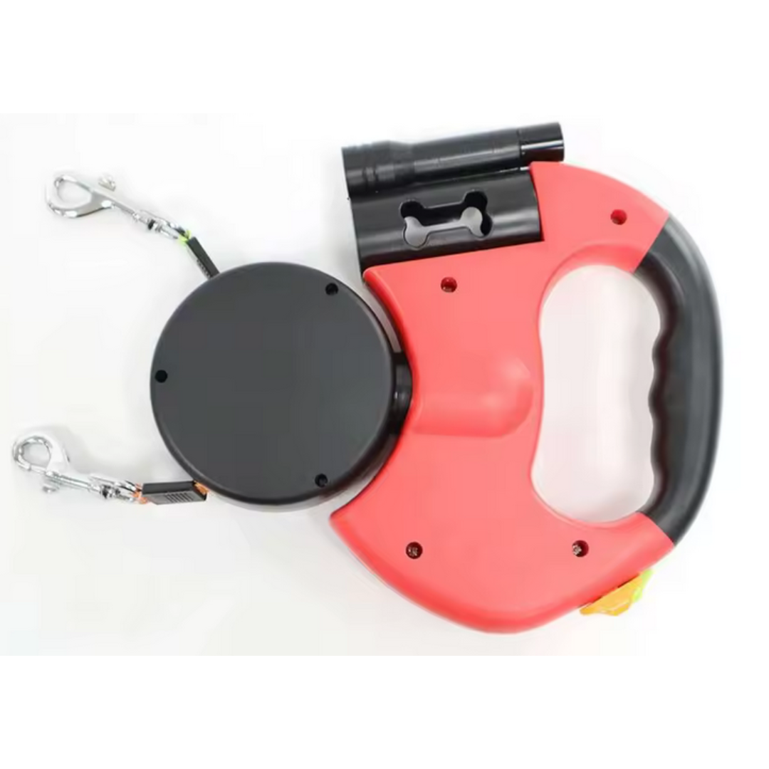 Correa Retráctil 2 Perros Antienredos